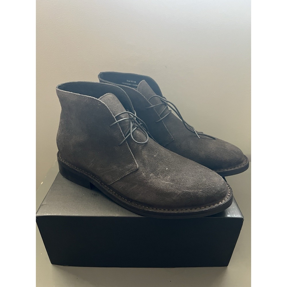 Thursday Boot Company Captain Boots Men 9.5 Dark Gray Handcrafted Chukka Preppy